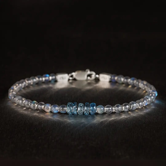 Labradorite - Aquamarine Bracelet XI (4-6mm)
