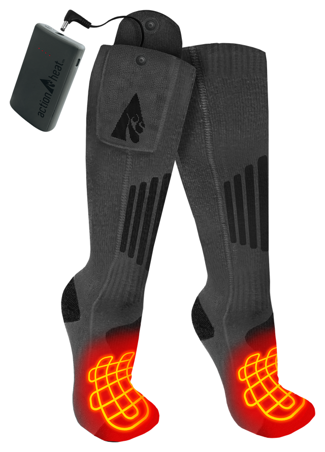 ActionHeat Wool 3.7V Rechargeable Heated Socks 2.0 with Remote
