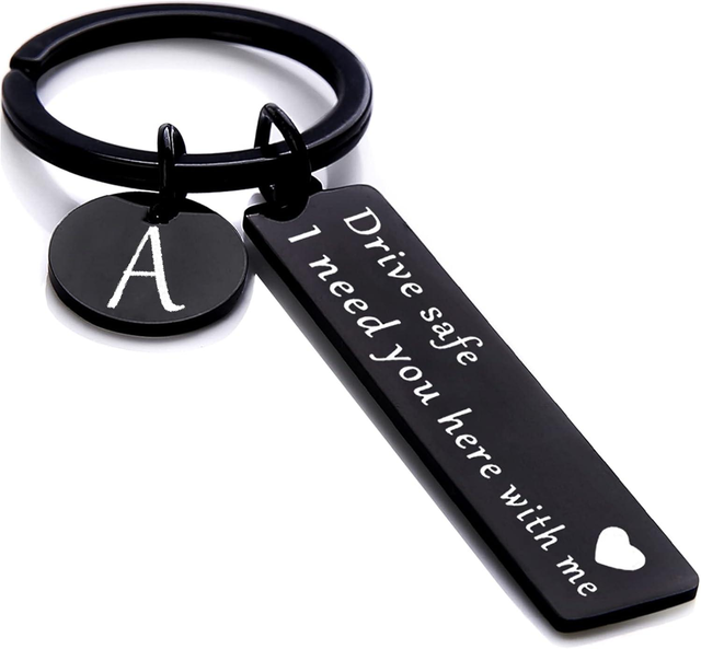 Drive safe keychain for boyfriend, 26 Letter Keychain, I Need You Here with me