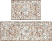 Pauwer Anti Fatigue Kitchen Mat Set of 2 Non Slip Kitchen Mats for Floor Cushioned Kitchen Rugs Comfort Standing Mat Farmhouse Waterproof PVC Foam Kitchen Floor Mat Runner