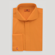 Poplin | Hidden Placket | Cutaway Collar | French Cuff | Orange