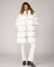 Luxe Diamond & Fox Faux Fur Coat