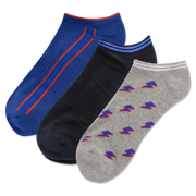 HOTSOX Men's Lightning Bolt Low Cut 3 Pack Socks