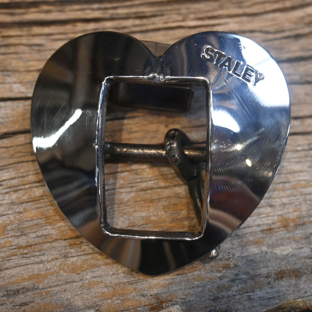 Staley 1" Silver Heart Headstall Buckle