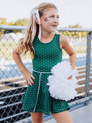 Tennis Dress - Deep Green Dot