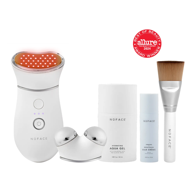 TRINITY+ and Wrinkle Reducer Attachment - Smart Advanced Facial Toning Device with LED Red Light Attachment