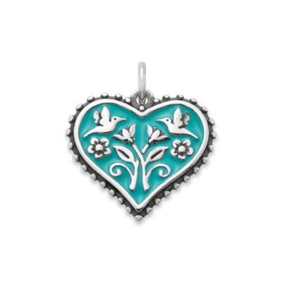 Enamel Hearts in Bloom Charm