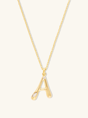 Alphabet Bubble Gold Necklace