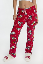 Peanuts Snooppy Snowflakes Plush Pajama Pants