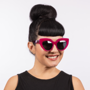 Dahlia Sunglasses - Hot Pink Acetate Frame with Black Smoke Lens
