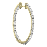0.45 Carat Round Lab Grown Diamond In and Out Hoop Earring (1Pc Only) for Women in 14K Yellow Gold