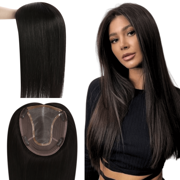 6x7 Inches Virgin Human Hair Toppers Mono Base Off Black #1B