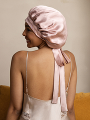 Women's Mulberry Silk Bonnet with Long Ribbons