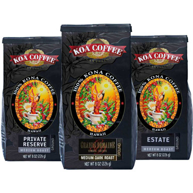 Medium Roast Ground Kona Coffee Tri-Pack