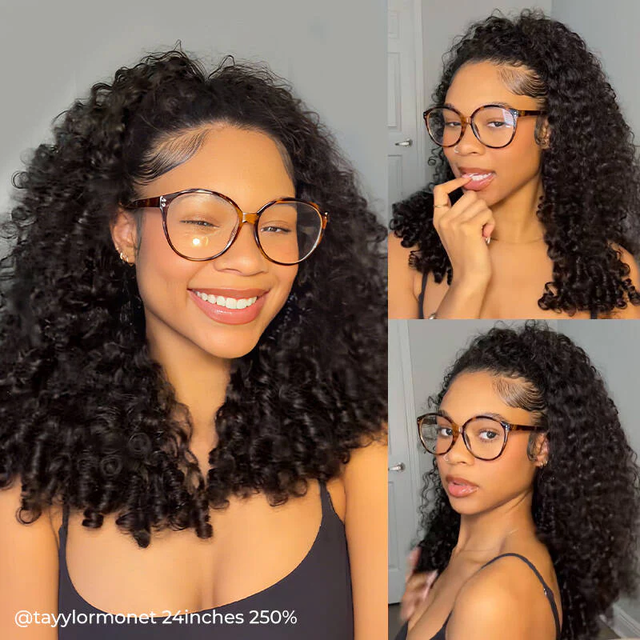 BOGO Burmese Curly Half Wig InvisiFit Strap Wear Go Glueless Wig Human Hair for Beginners 180% Density