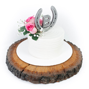 Custom Horseshoe Cake Topper with Initial - Cowboy Wedding