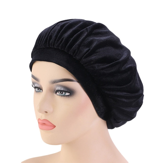 Black Velvet Wide Band Bonnet