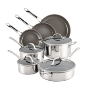 11-Piece Ceramic Nonstick Stainless Steel Cookware Set