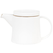 Théière en porcelaine blanche et dorée 0,8L