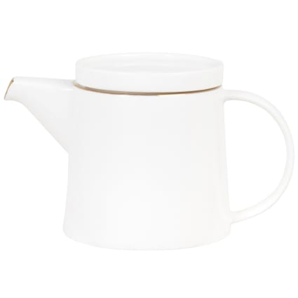 Théière en porcelaine blanche et dorée 0,8L