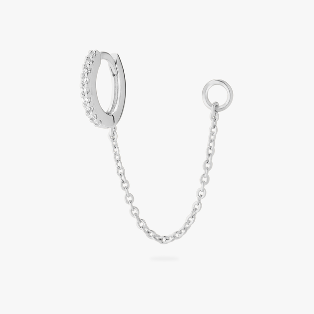 Mini Pavé Chain Huggie