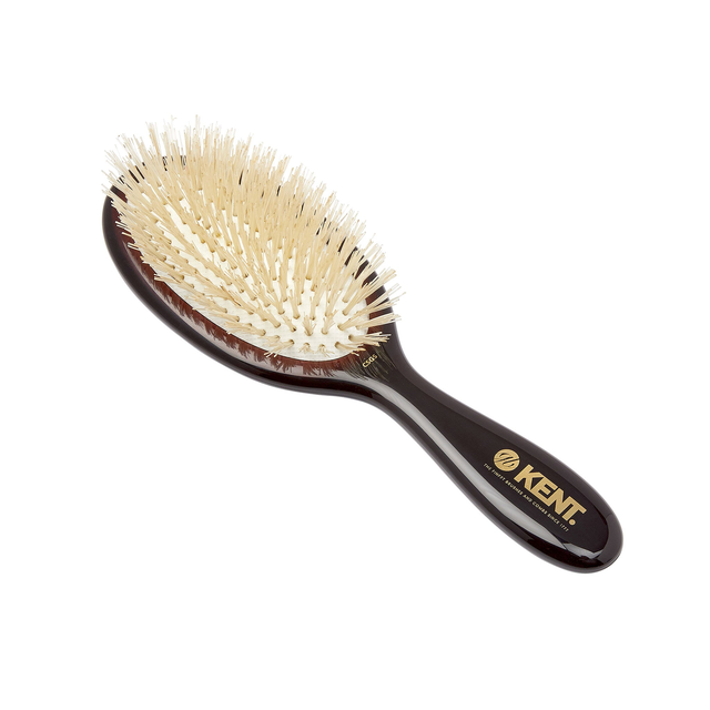 Classic Shine Small Soft White Pure Bristle Hairbrush - CSGS