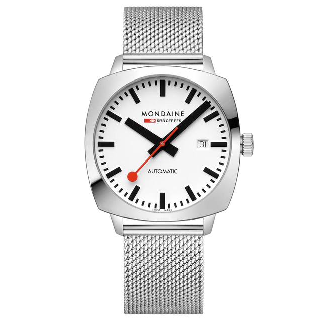 Cushion Automatic, Automatic Movement, 39mm, Stainless Steel Mesh