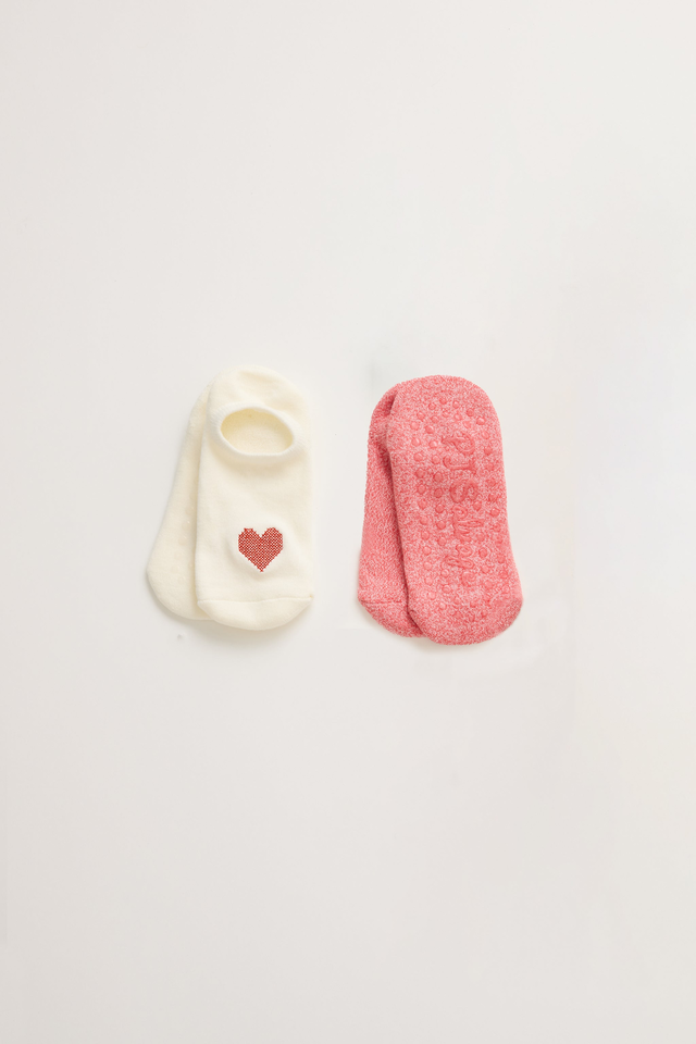 Heart 2-Pack Half-Cushion Socks