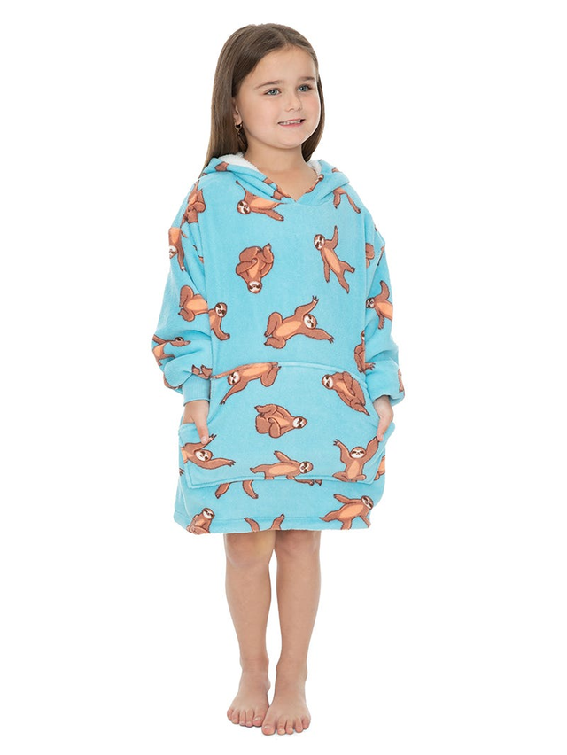 Oversized Hoodie Blanket Sloth Print