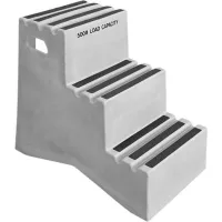 3 Step Plastic Step Stand - Gray 20"W x 33-1/2"D x 28-1/2"H - ST-3 GY