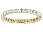 White Lab-Grown Diamond G-H SI 14K Yellow Gold Over Sterling Silver Eternity Band Ring 1.00ctw