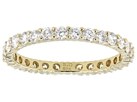 White Lab-Grown Diamond G-H SI 14K Yellow Gold Over Sterling Silver Eternity Band Ring 1.00ctw