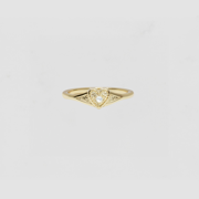 The Dainty Pearl Heart Heirloom Ring