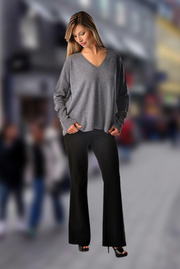 Women's Pure Cashmere V-Neck Boyfriend Sweater