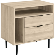Lincoln 25" Modern Storage Bedroom Nightstand in Natural Birch