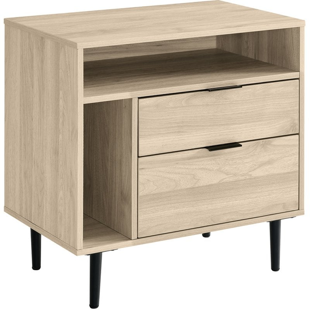 Lincoln 25" Modern Storage Bedroom Nightstand in Natural Birch