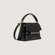 Mosaic Nano - Soft Croc-Embossed Leather Black