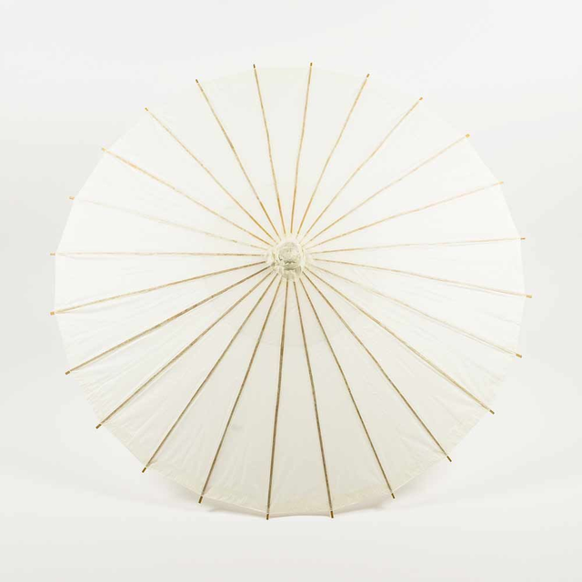 28" Beige/Ivory Paper Parasol Umbrella