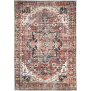 Distressed Vintage Cezanne Area in Multicolor Rug