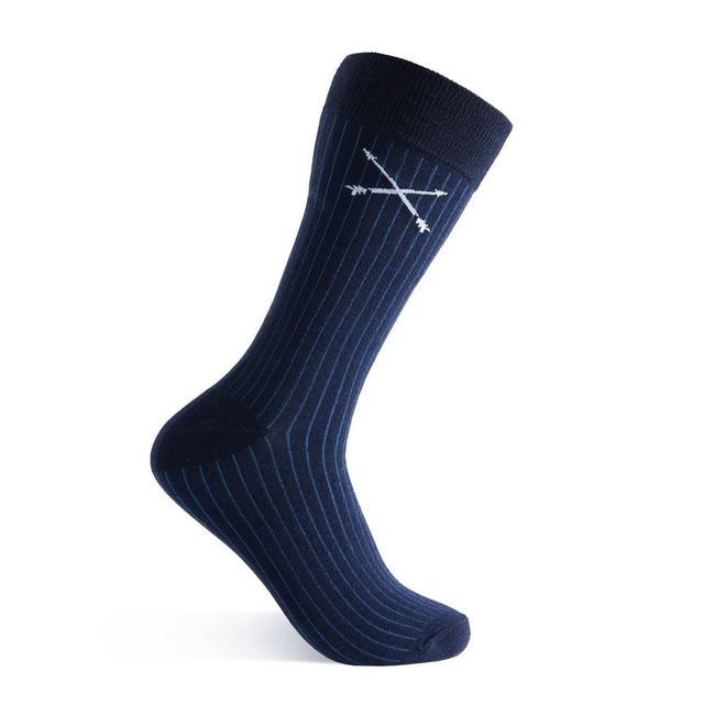Midnight Blue Ribbed Solid - A Midnight Blue Ribbed Sock
