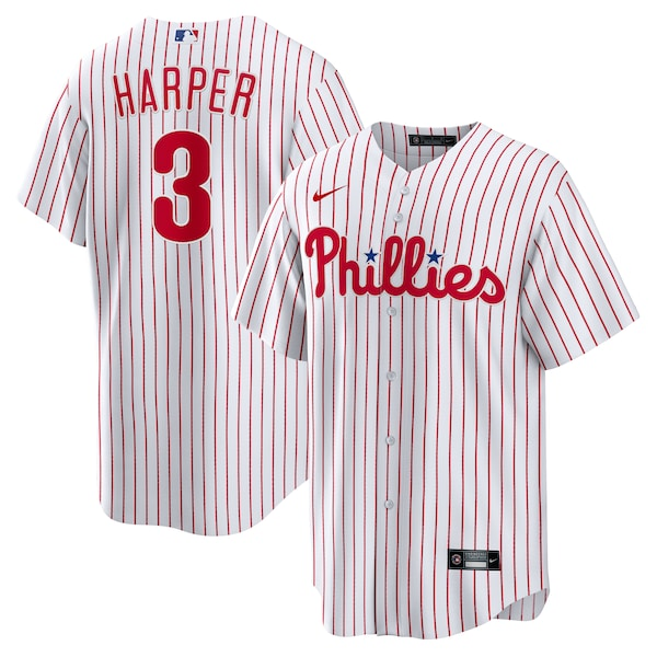 Men's Philadelphia Phillies Bryce Harper Nike White Home Replica Player Name Jersey