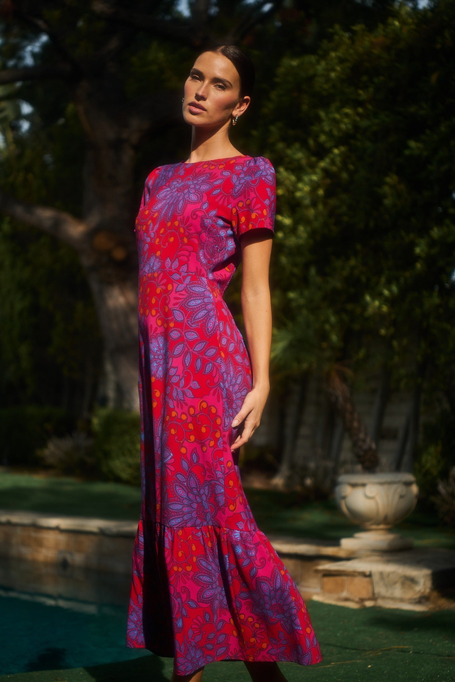 Darret Floral Orla Ruffle Maxi Dress