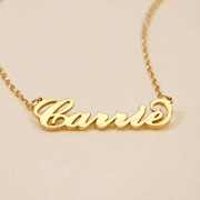 14K Gold Plated Carrie Name Necklace Copper Custom Name Necklace
