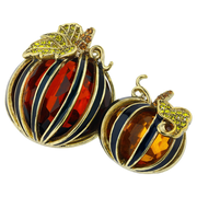 Heidi Daus®"Precious Pumpkin Patch"Enamel Crystal Pumpkin Pin