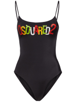 Printed logo one piece swimsuit - Dsquared2 - Women  | Luisaviaroma