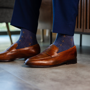 The Midnight Meadows - A Deep Blue Sock with Gold T-Suns