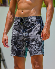 Splatter Swim Shorts Black - 7"