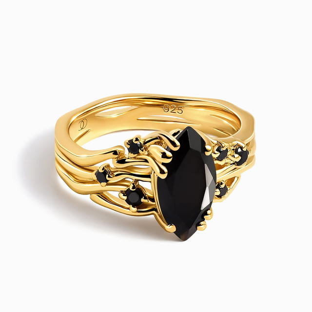 Black Obsidian Black Spinel Ring - Radiance
