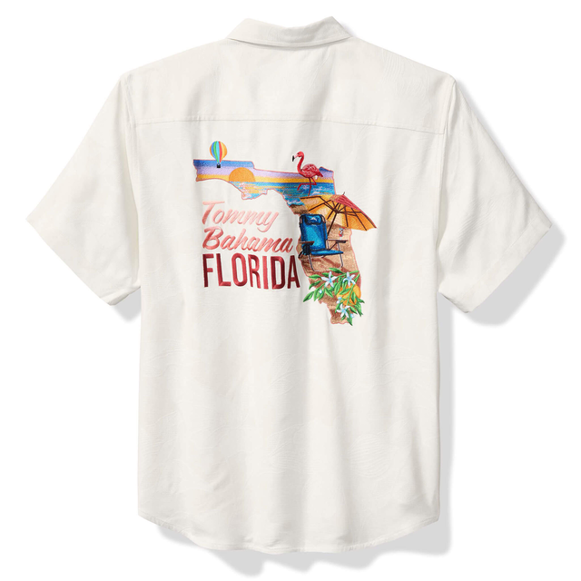 Tommy Bahama Men's Florida Paradise Embroidered Silk Camp Shirt - Continental