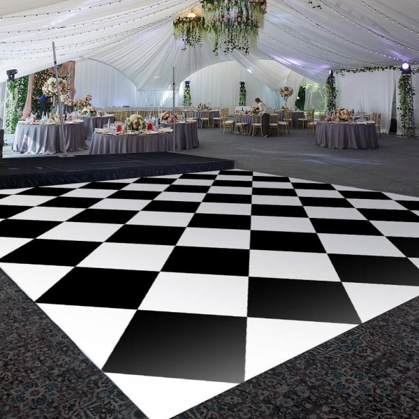 Premium Vinyl Dance Floor Wrap Custom Size - Classical Checkered Pattern